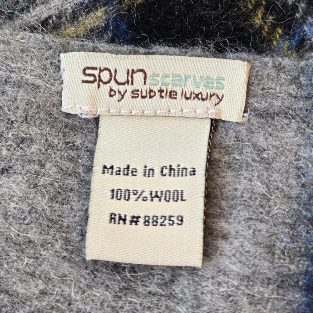 NEW Subtle Luxury 100% Wool Tartan Plaid Wrap Cape